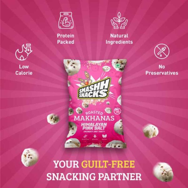 Smashh Snacks Roasted Himalayan Pink Salt Makhana