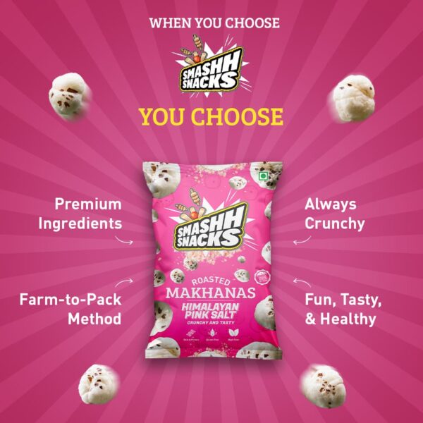 Smashh Snacks Roasted Himalayan Pink Salt Makhana - Image 3