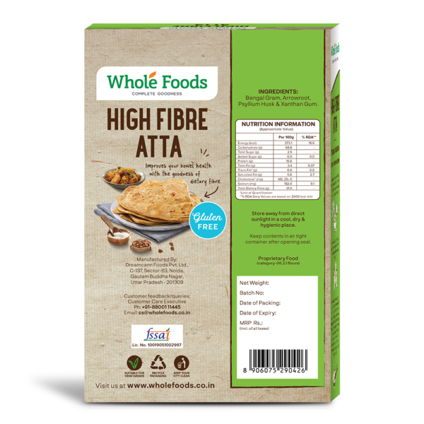 WHOLE FOODS ATTA HIGH FIBRE - 1 KG - Image 2
